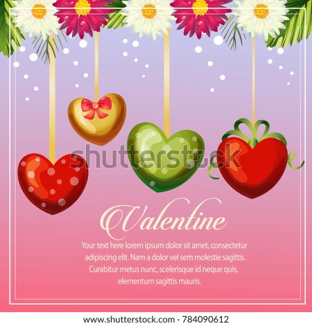 valentine card heart with balloon decoration