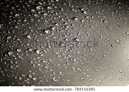 Water droplets on the ground.