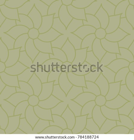 Olive green floral ornament. Seamless pattern for textile and wallpapers