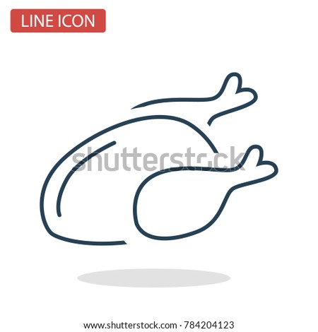 Chicken meat line icon for web and mobile design