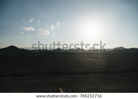 Hills and mountains at highways between Makkah and Madinah, Saudi Arabia