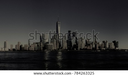 New York City view from across the river ...