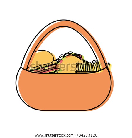 picnic basket  vector illustration