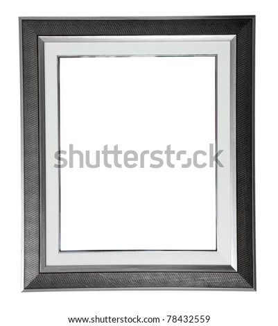 isolated silver modern frame on white