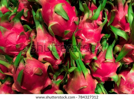Dragon fruit in the market of Thailand