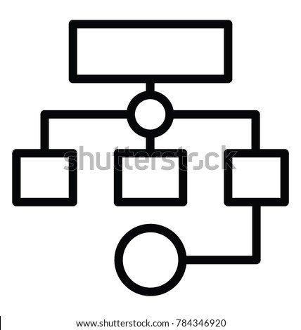 Programme planning or sitemap workflow thin line icon Royalty-Free Stock Photo #784346920