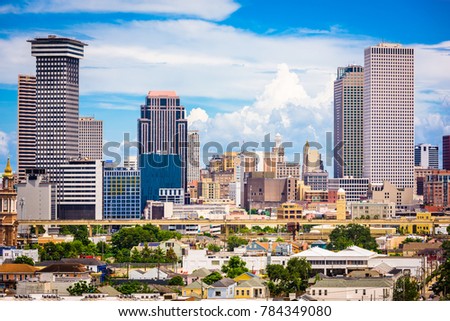 New Orleans, Louisiana, USA downtown city skyline.