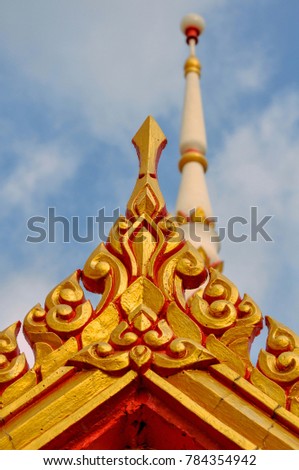 Picture? Close-up of the gable of Thailand Art Temple
