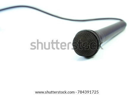 Microphone of Black on isolated white.  Entertainment and sound concept