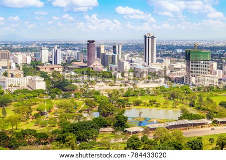 Nairobi cityscape - capital city of Kenya, East Africa Royalty-Free Stock Photo #784433020