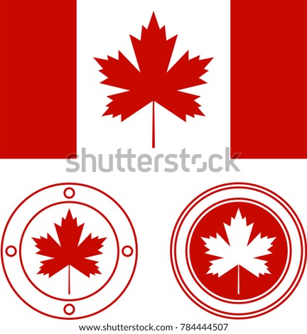 Maple Leaf Icon Design Raster Art Illustration