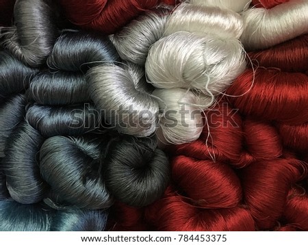 Colorful raw Silk thread.