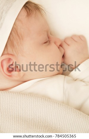 
Portrait of adorable newborn baby sleeping