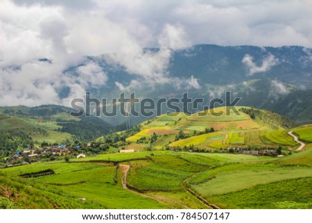 Shangri-La countryside valley landscape
