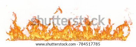 Fire flames isolated on white background Royalty-Free Stock Photo #784517785