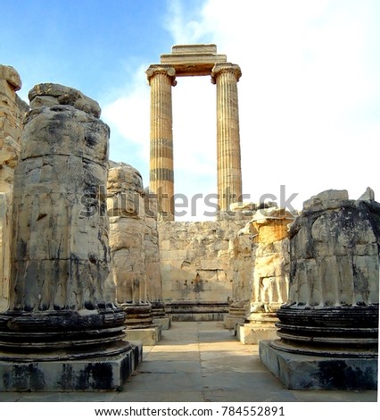 Apollon temple in Didim, Turkey Royalty-Free Stock Photo #784552891