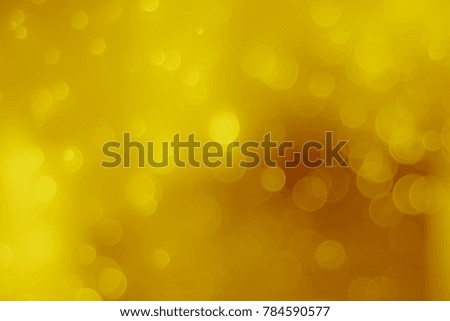 Yellow blurred bokeh background, gold blurred bokeh background