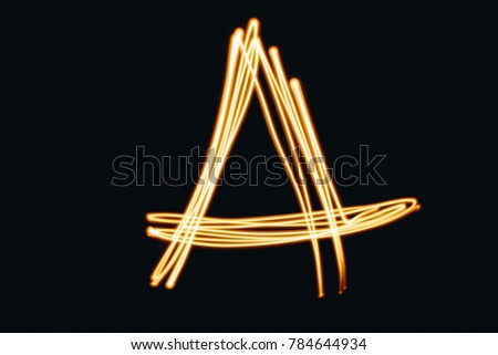 Created by light over black background