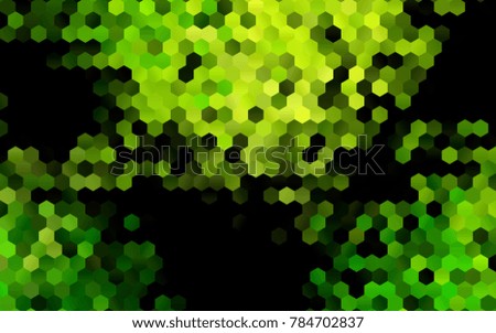 Dark Green vector polygonal illustration, which consist of hexagons. Hexagonal pattern for your business design. Geometric background in Origami style with gradient. 