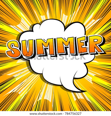 Summer - Comic book style word on abstract background.