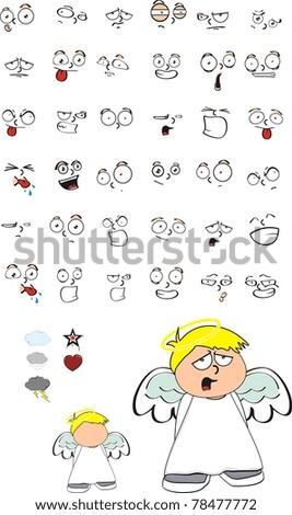angel kid cartoon in vector format
