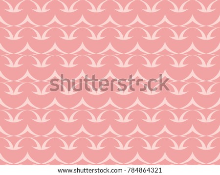 Seamless curve pattern vector. Design light pink on pink. Repeat design print for textile, wallpaper, background.