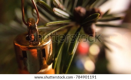 close up of an christmas tree with decoration