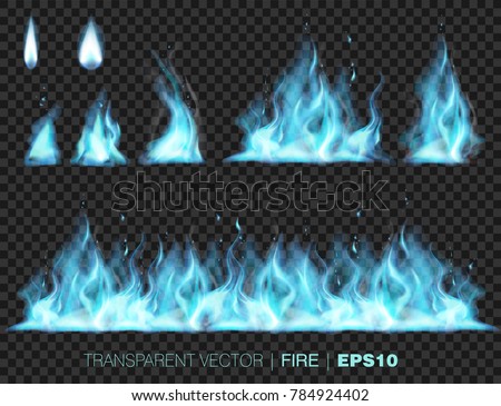 Collection of realistic fire flames Royalty-Free Stock Photo #784924402