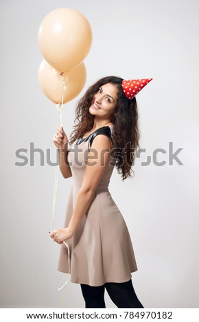 girl with balloon, holiday concept