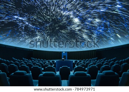 A spectacular fulldome digital projection at the planetarium Royalty-Free Stock Photo #784973971