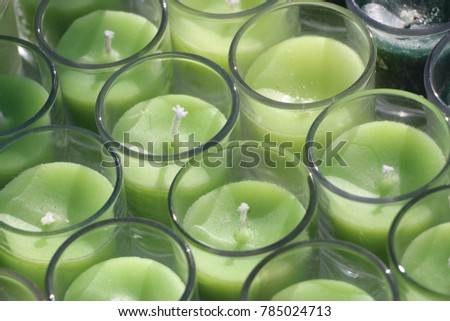 colorful candle with bokeh background