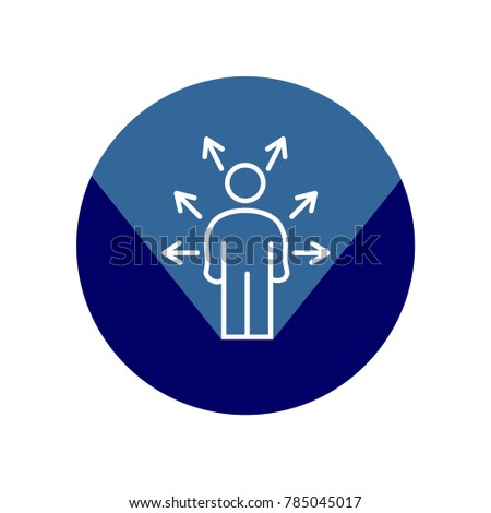 Business people. Line icon with long shadow. Vector Illustration isolated for graphic and web design.