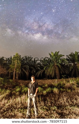 Grain or noise milkyway galaxy stars view for cosmos background