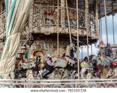 Carousel at he royal palace of Madrid. Madrid, Spain.