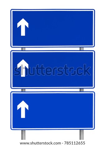 Blue blank traffic sign