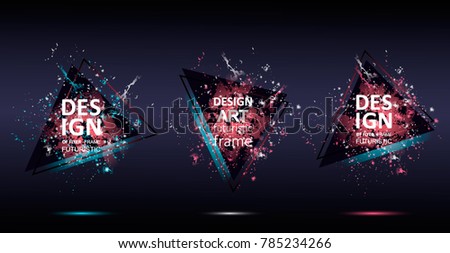 Vector framework for text. Modern graphics for hipsters. abstraction, splashes of paint on the background. an element of design of business cards, invitations, gift cards, leaflets and brochures.  Royalty-Free Stock Photo #785234266