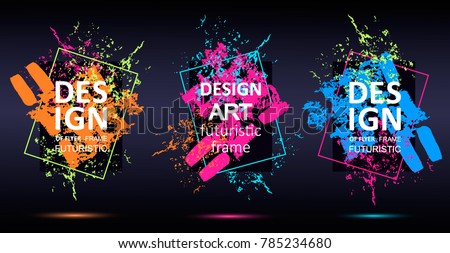 Vector framework for text. Modern graphics for hipsters. abstraction, splashes of paint on the background. an element of design of business cards, invitations, gift cards, leaflets and brochures. Royalty-Free Stock Photo #785234680