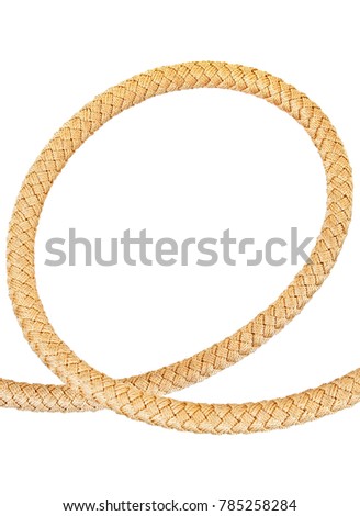 Rope in the form of a loop on a white background