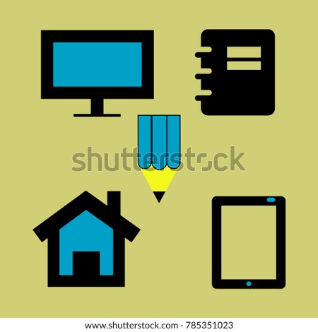 Home Icon Set Vector Template Design