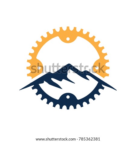 Mountain, Gear, Bike, Mountain bike, cycle, velocity, Vintage and modern bicycle logo, badge, label and design elements. BICYCLE BADGE AND LOGO