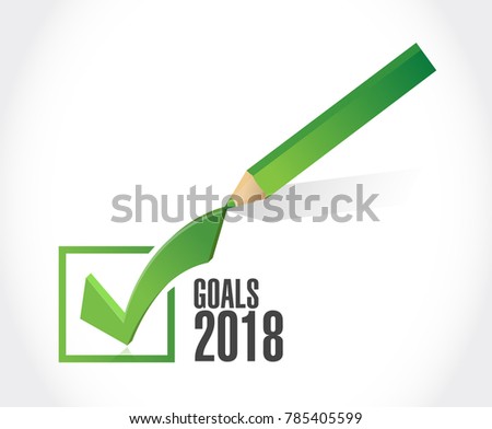 goals 2018 sign check mark design over white