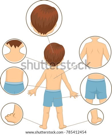 Illustration of a Kid Boy Showing Body Parts as Part of the Lesson