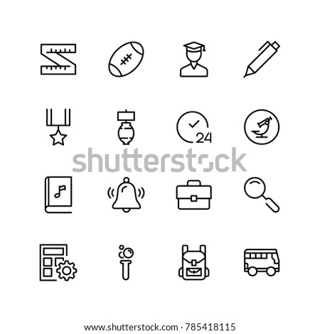 College icon set. Collection of high quality black outline logo for web site design and mobile apps. Vector illustration on a white background.