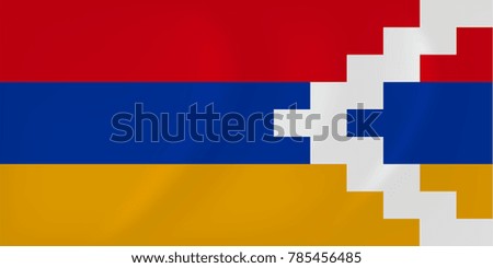 Nagorno-Karabakh Republic waving flag