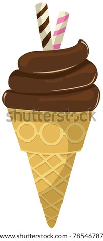 illustration of isolated ice cream cone on white background