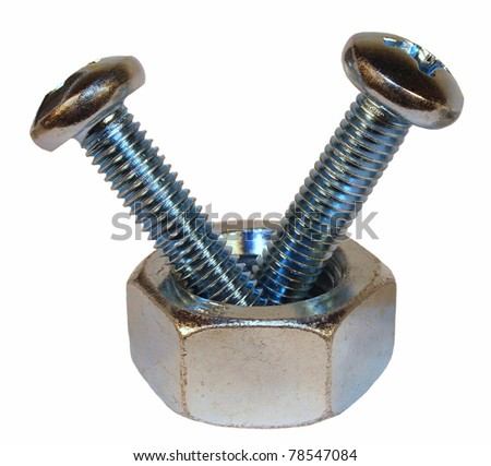 screw and bolt isolated on white background