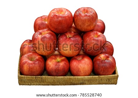 Apples in basket isolated on white background