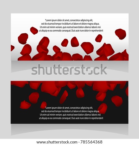 Background of red rose petals. Vector two variants