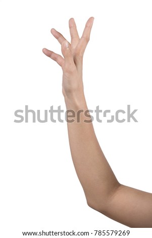 Hand and arm on white background  isolated 