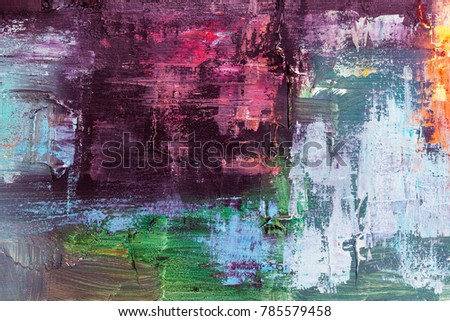 Photo of abstract oil paint texture on canvas, background.